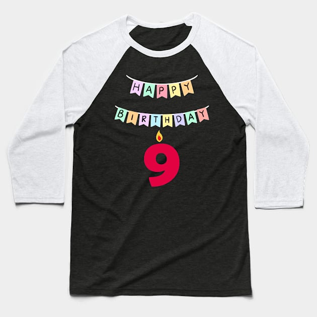 9 nine birthday Baseball T-Shirt by khider